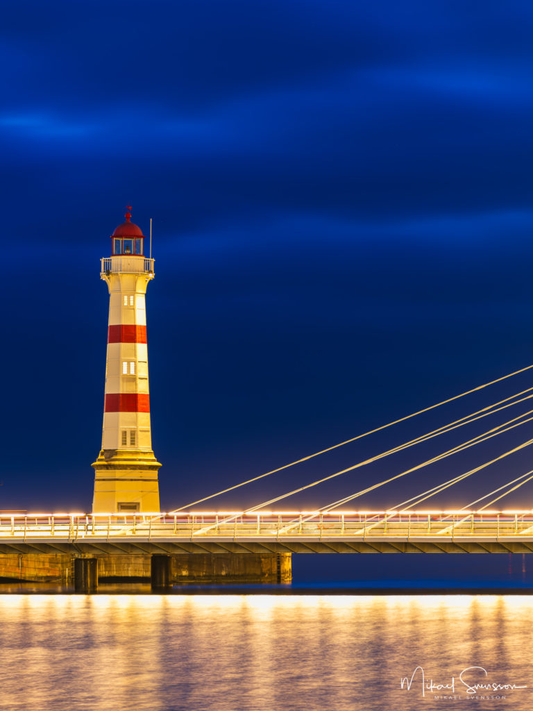 Malmö inre fyr i skymningen, Malmö. Foto: Mikael Svensson