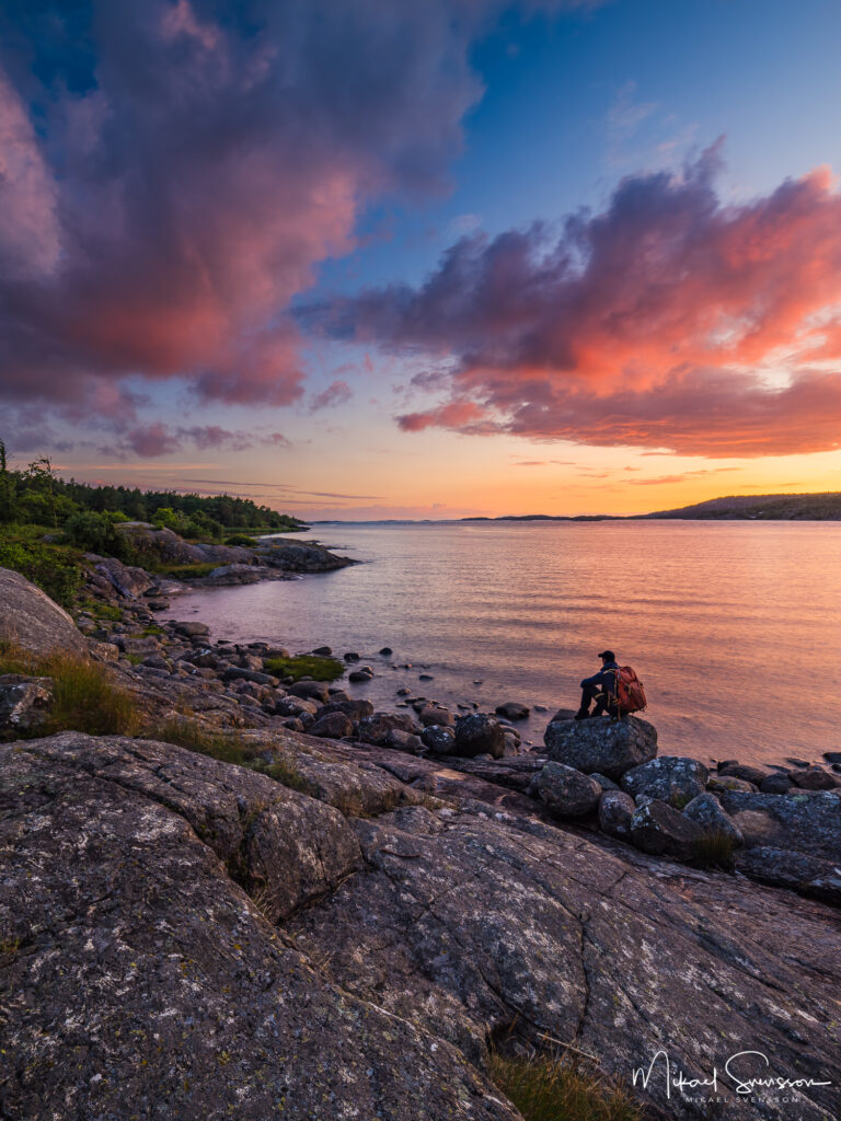 Solnedgång vid Kippholmen, Hisingen.