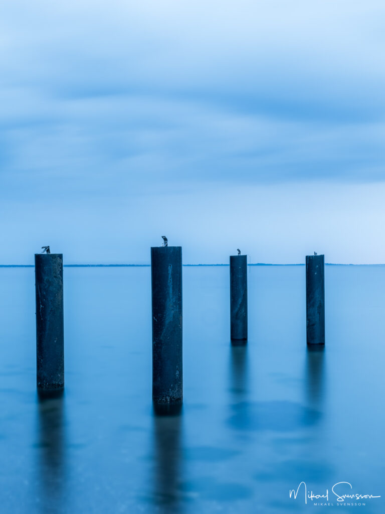 Viken havsbad i blå timmen. Höganäs kommun, Skåne