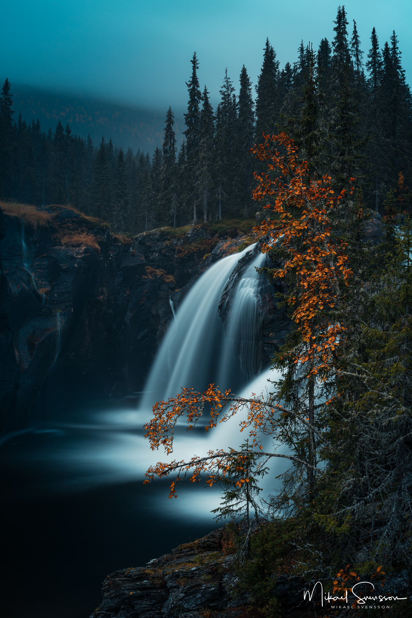 Rjukandefossen, Buskerud fylke, Norge.