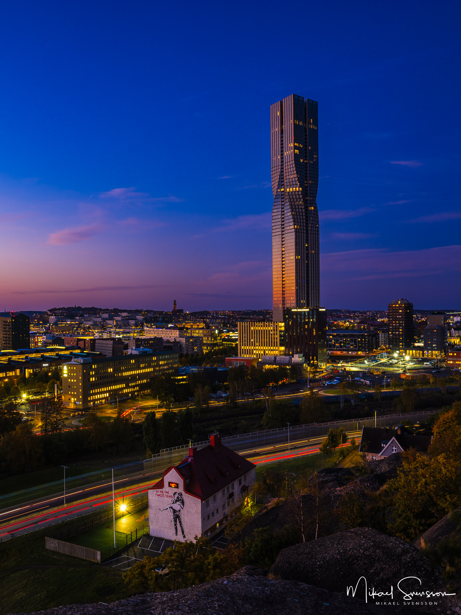 Utsikt mot Karlastaden och Lindholmen, Hisingen, Göteborg.