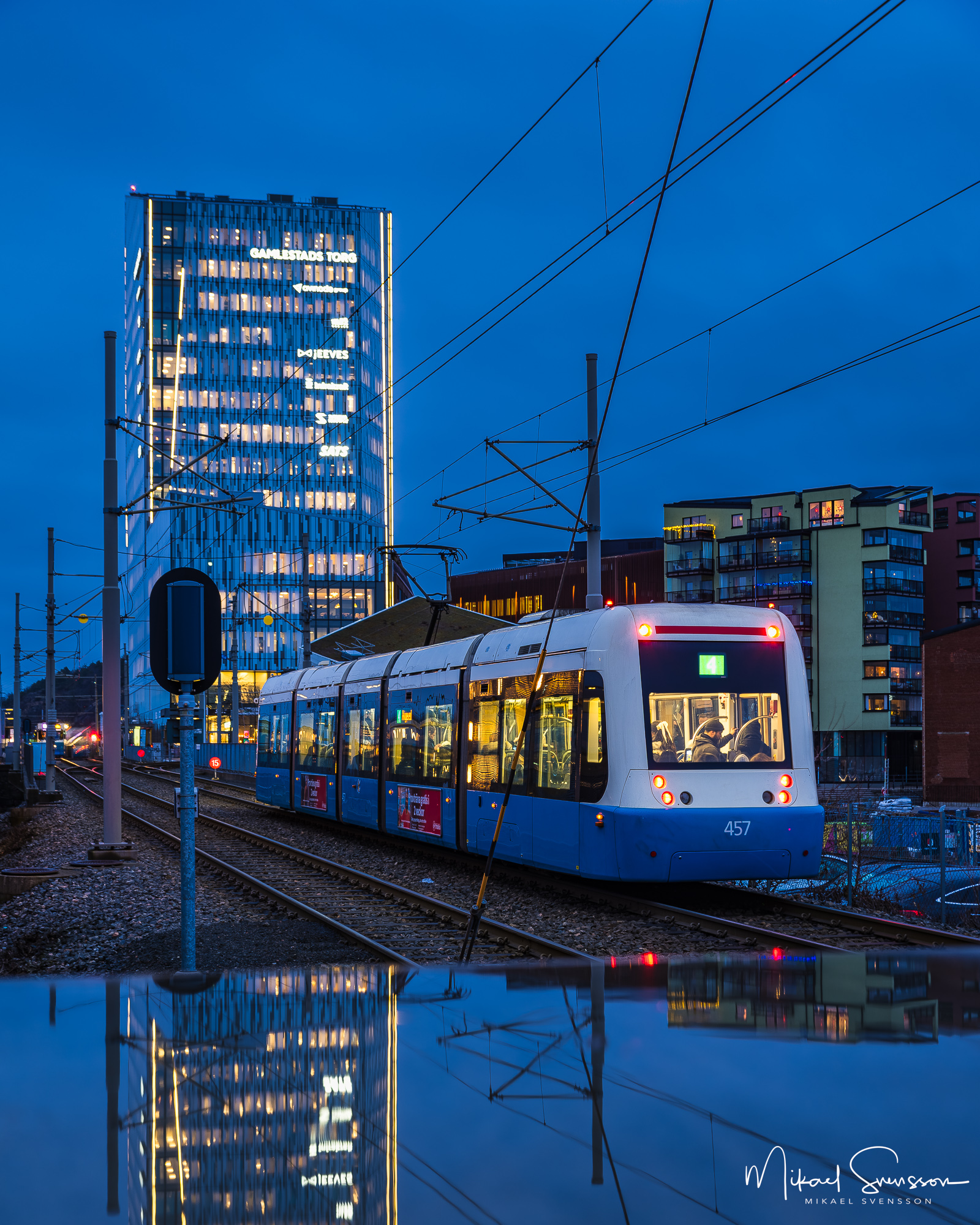 Spårvagn 4 på väg mot Gamlestads torg, Göteborg.