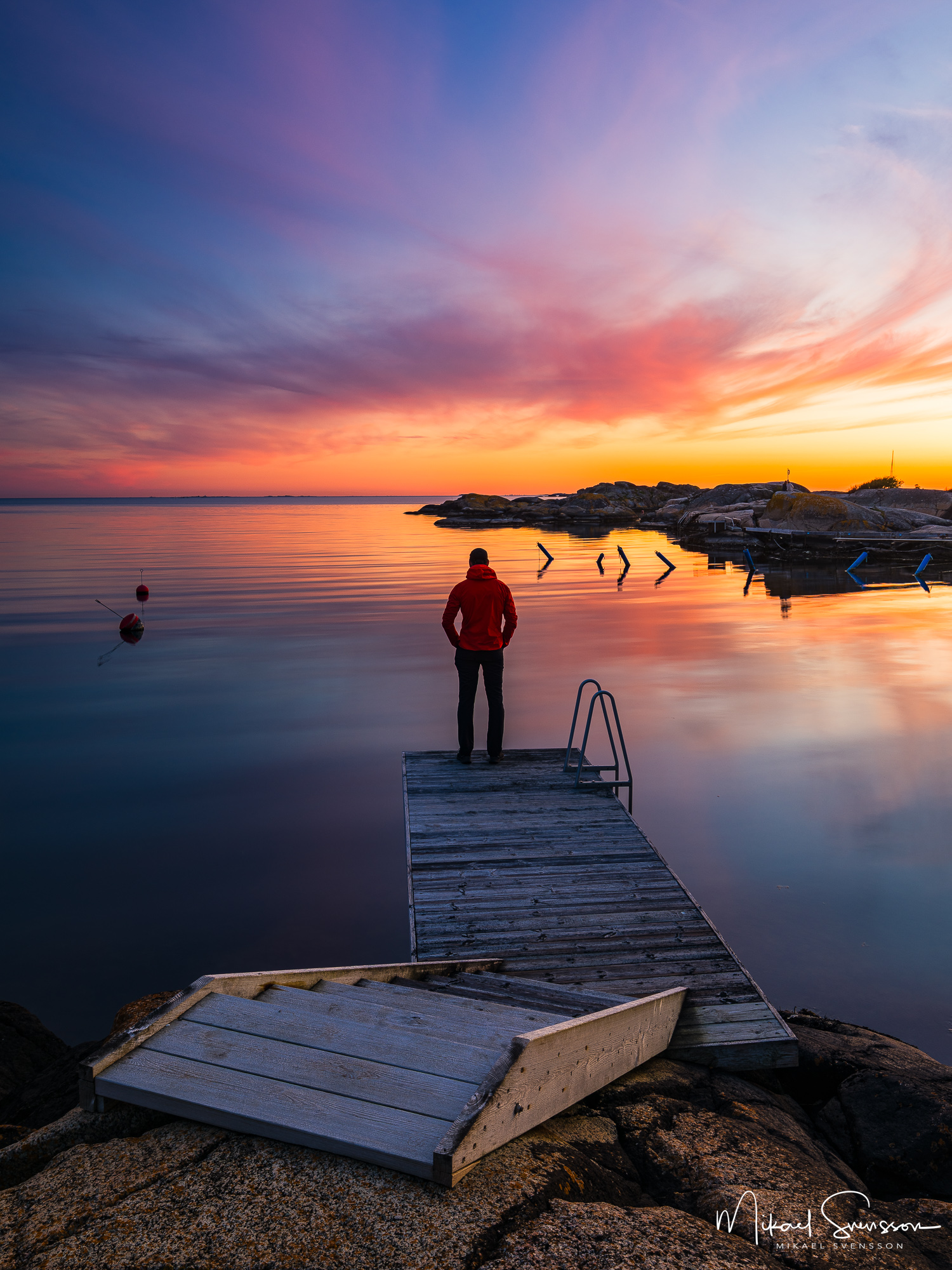 Solnedgång vid Kullavik, Kungsbacka kommun.