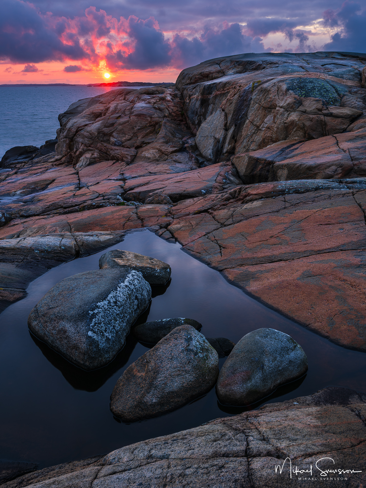 Solnedgång vid Stora Amundön, Göteborg.