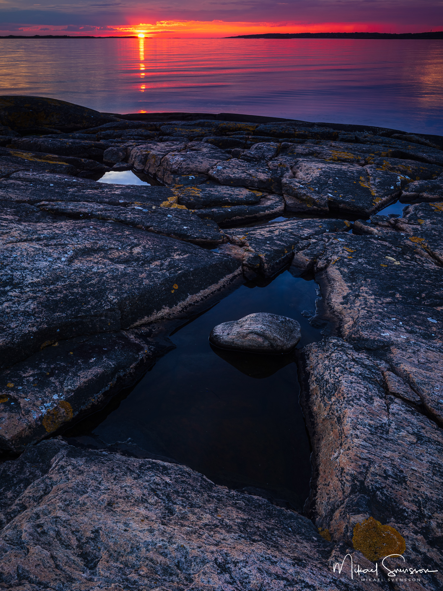 Solnedgång vid Årnäsuddens naturreservat