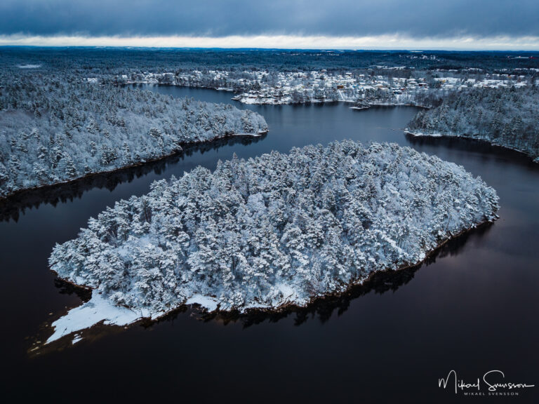 Stora Kåsjön i vinterskrud, Partille kommun