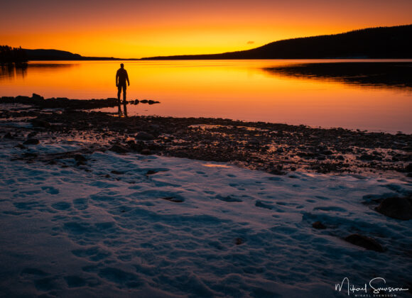 Soluppgång vid Lofssjön, Lofsdalen.