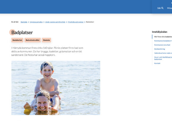 Badplatser i Härryda kommun