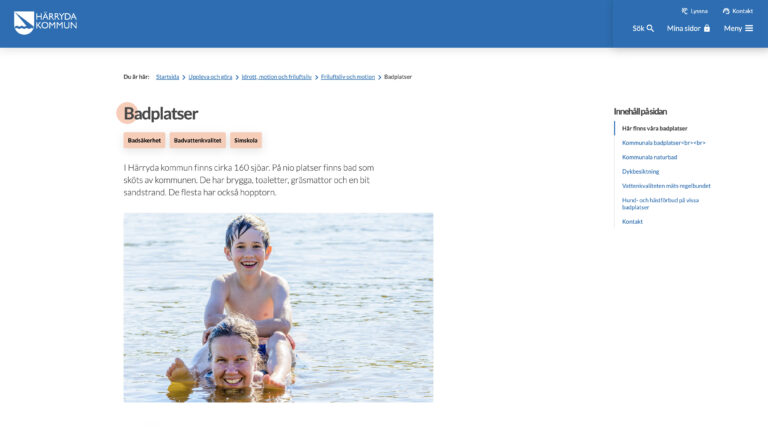 Badplatser i Härryda kommun