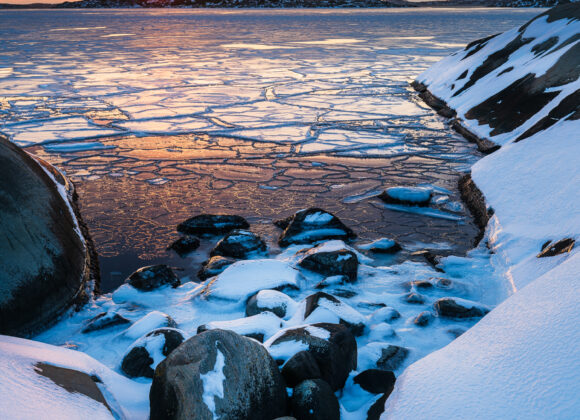 Solnedgång vid Smithska udden, Göteborg.