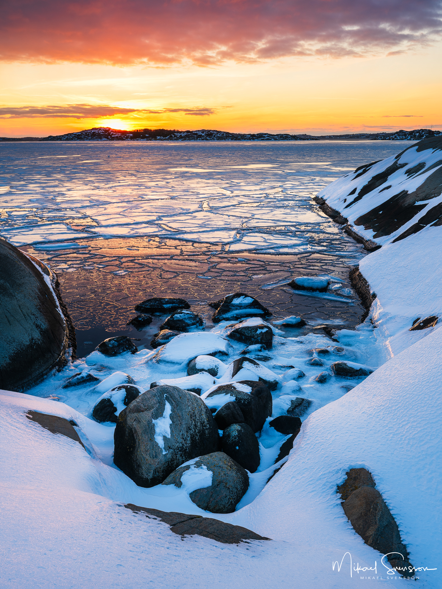 Solnedgång vid Smithska udden, Göteborg.