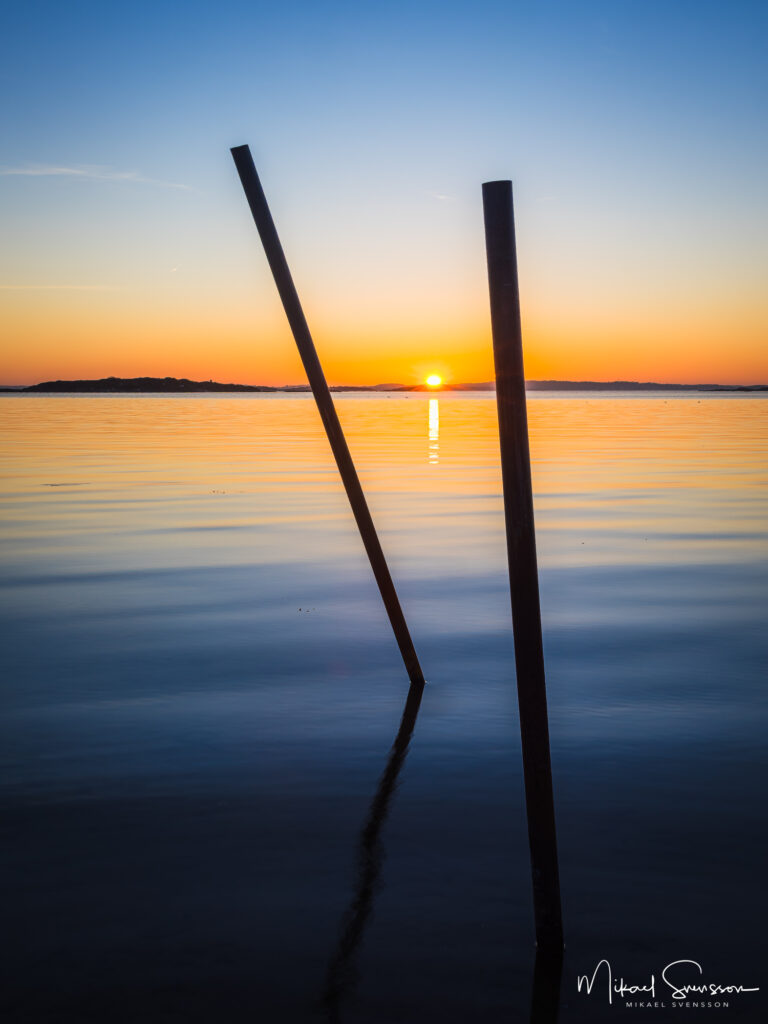 Solnedgång vid havet, Stegerholmen, Göteborg.