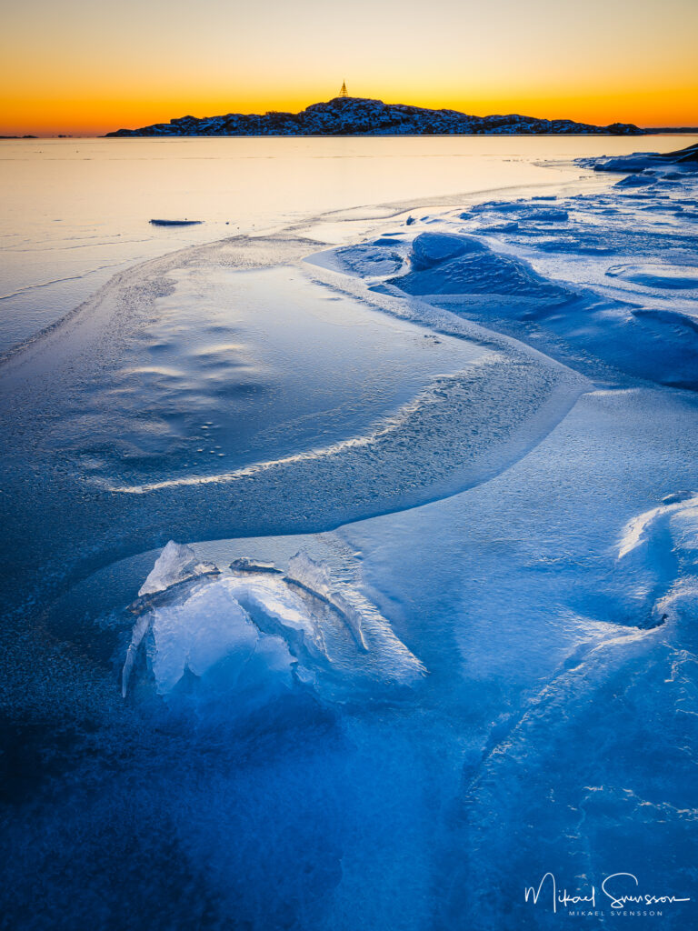 Stora Amundön i vinterskrud, Göteborg.