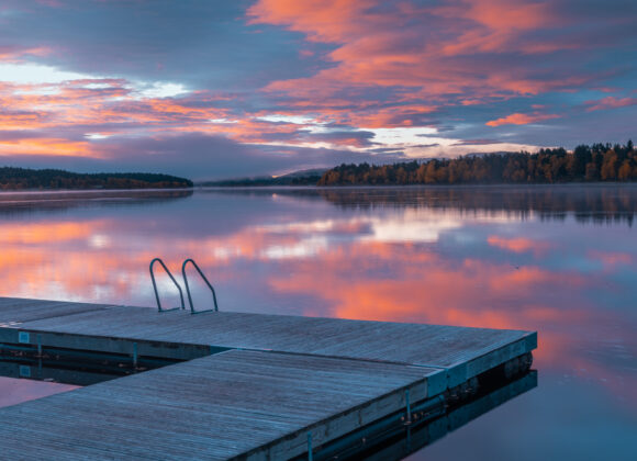 Soluppgång vid Ljusnedalssjön, Härjedalen